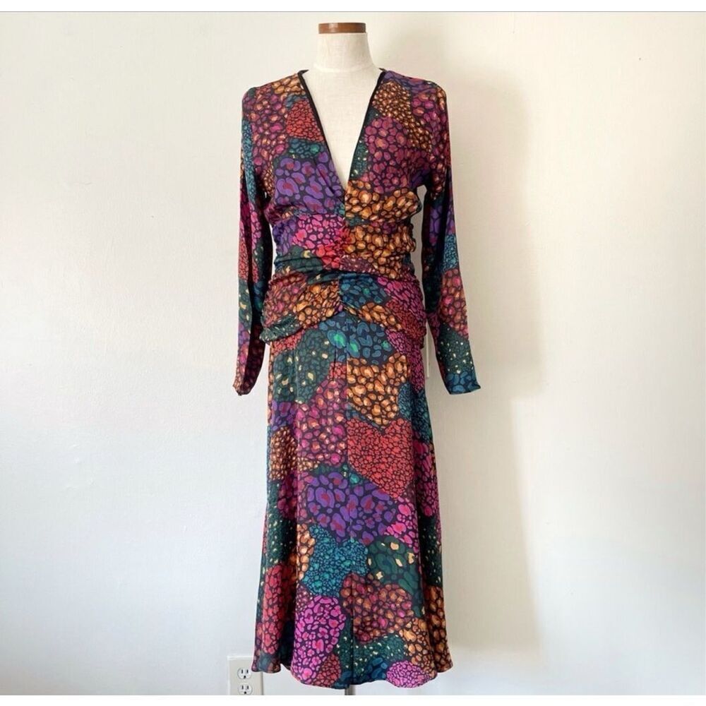 Farm Rio Rainbow Hearts Midi Dress NWT Size Small